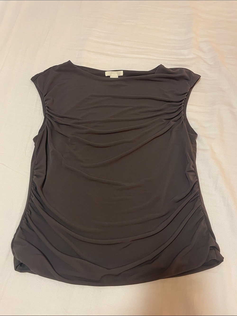 H&M Women's Draped Cap-Sleeve Top - Charcoal Gray